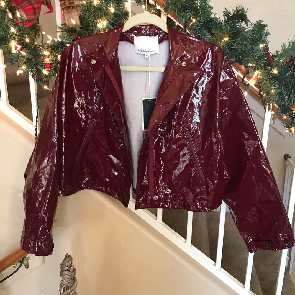 3.1 Phillip Lim Cropped Vinyl Jacket - Picture 4 of 8